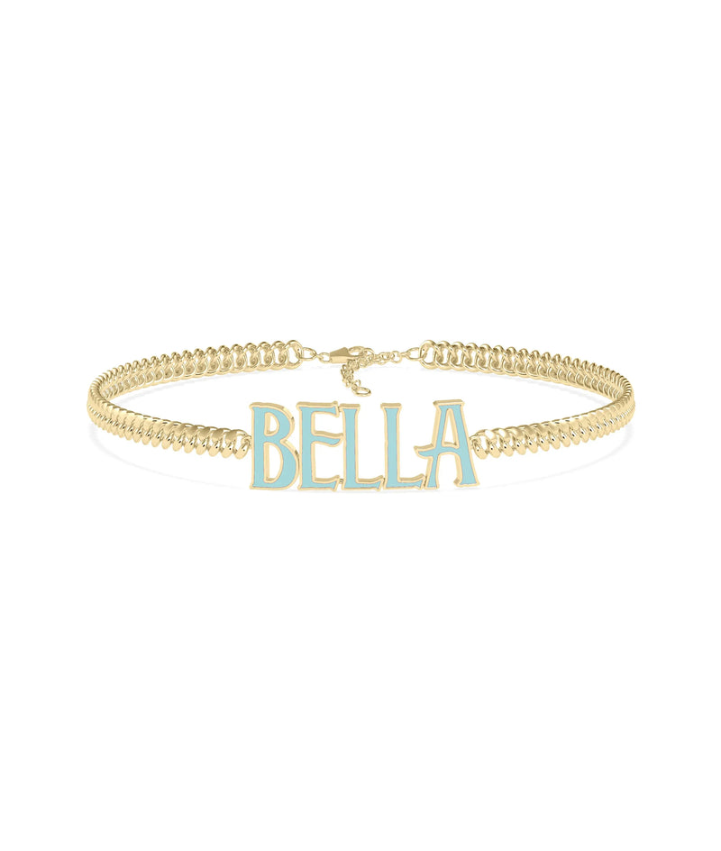 Custom Enamel Name Curb Link Bracelet - 79e | Everyday 14K Gold Jewelry
