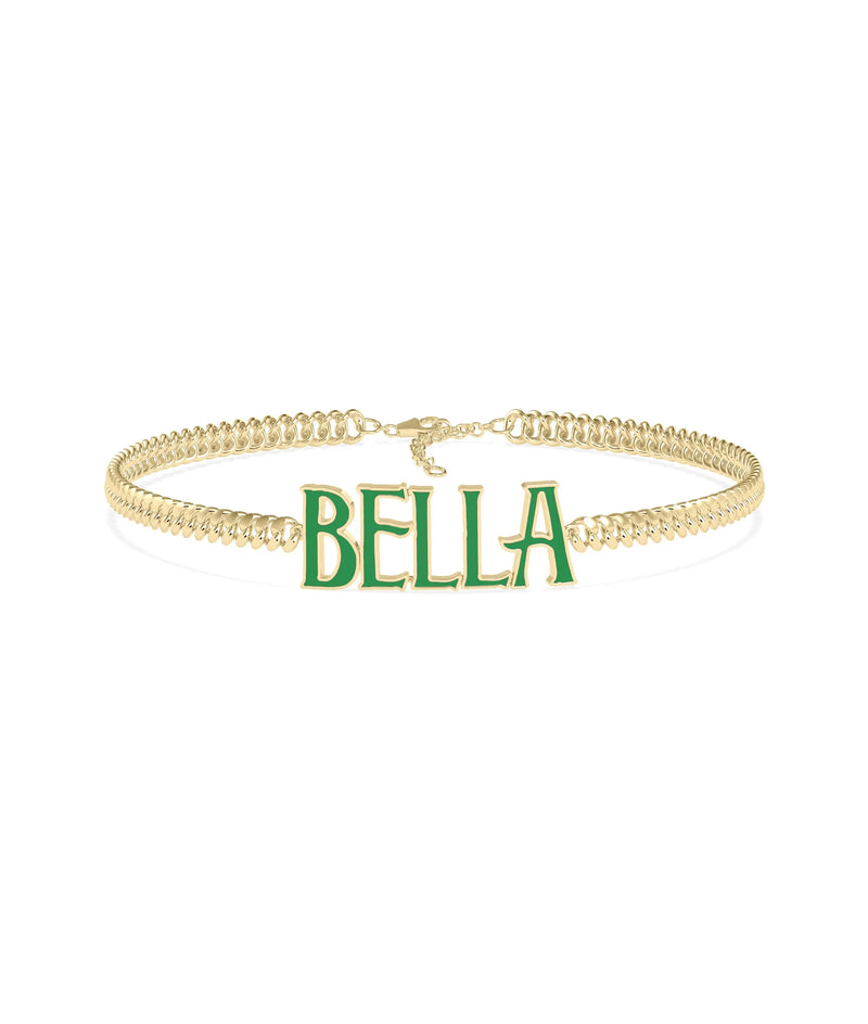 Custom Enamel Name Curb Link Bracelet - 79e | Everyday 14K Gold Jewelry
