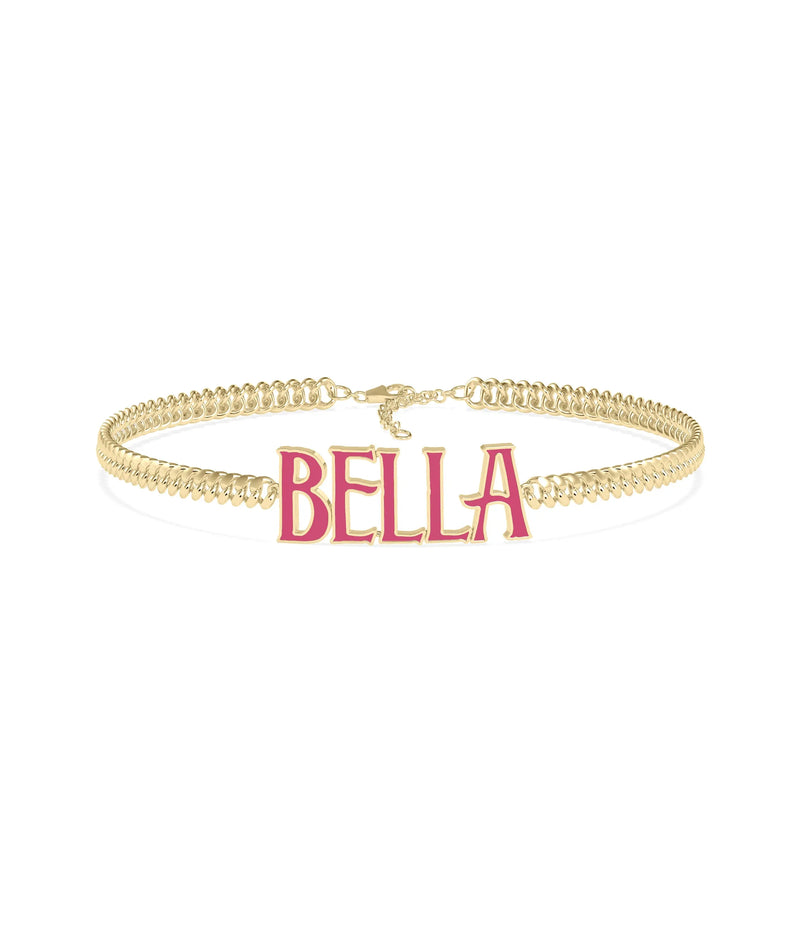 Custom Enamel Name Curb Link Bracelet - 79e | Everyday 14K Gold Jewelry