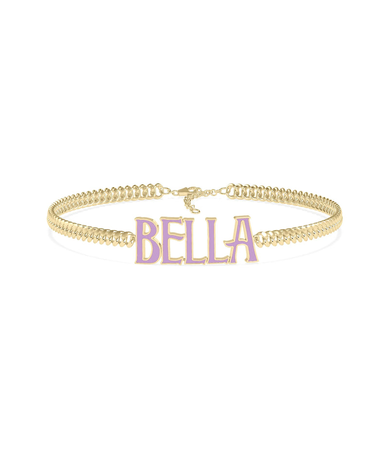 Custom Enamel Name Curb Link Bracelet - 79e | Everyday 14K Gold Jewelry