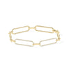 Diamond Pave Elongated Paper Clip Bracelet - 79e | Everyday 14K Gold Jewelry