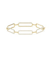 Diamond Pave Elongated Paper Clip Bracelet - 79e | Everyday 14K Gold Jewelry