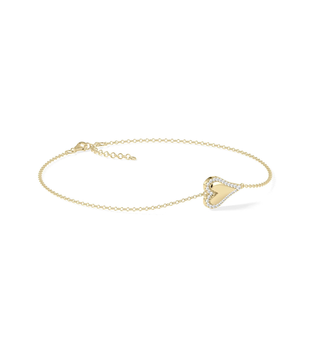 Diamond Bubble Heart Bracelet - 79e | Everyday 14K Gold Jewelry