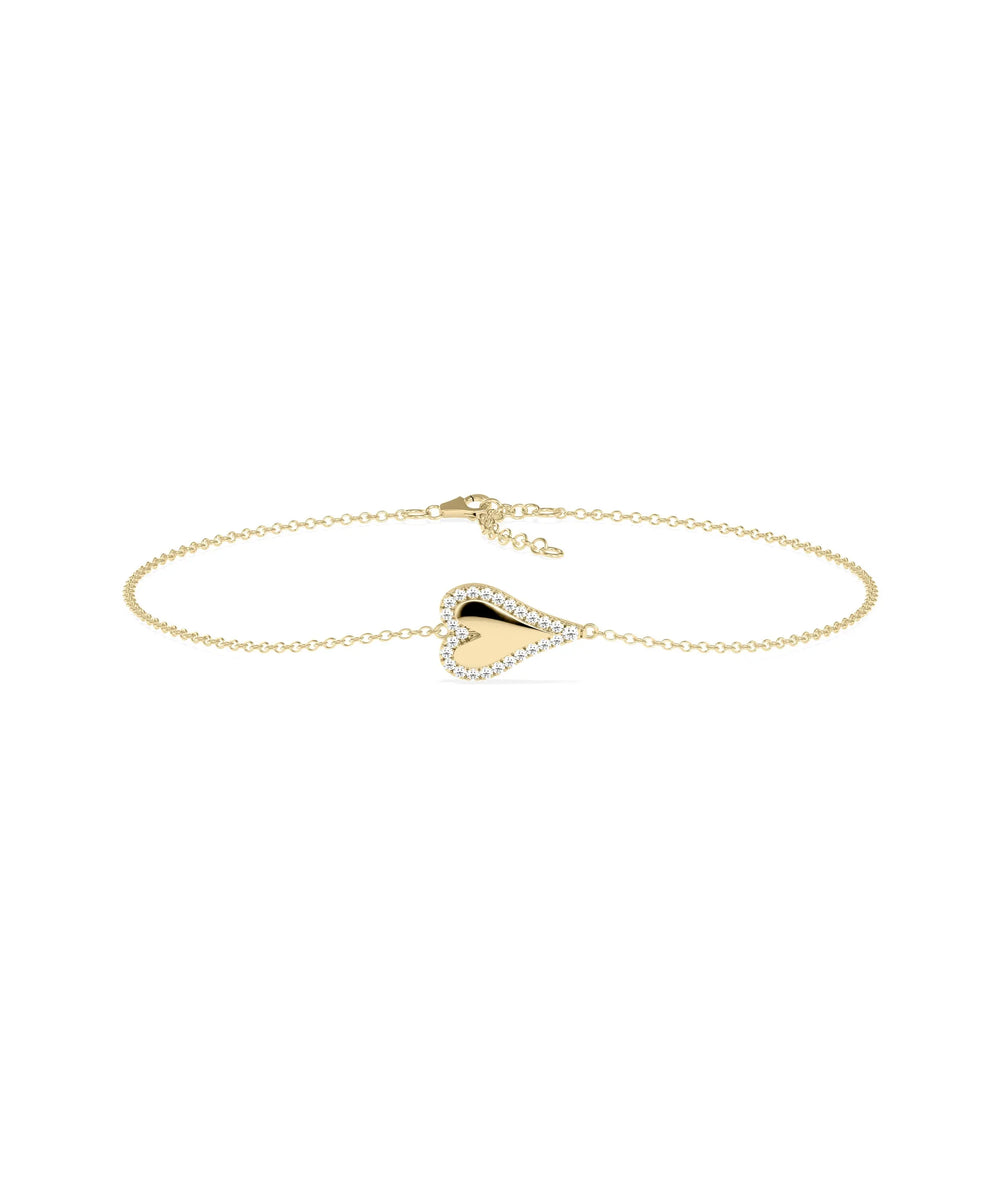 Diamond Bubble Heart Bracelet - 79e | Everyday 14K Gold Jewelry