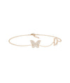 Diamond Initial and Butterfly Cable Chain Bracelet - 79e | Everyday 14K Gold Jewelry