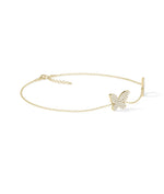 Diamond Initial and Butterfly Cable Chain Bracelet - 79e | Everyday 14K Gold Jewelry