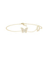 Diamond Initial and Butterfly Cable Chain Bracelet - 79e | Everyday 14K Gold Jewelry