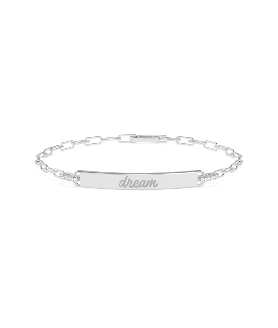 Personalize Bar Paper Clip Bracelet - 79e | Everyday 14K Gold Jewelry