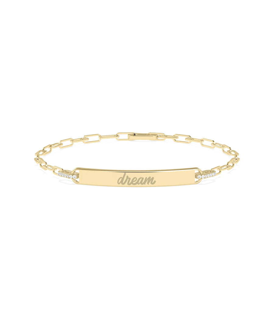 Personalize Bar Paper Clip Bracelet - 79e | Everyday 14K Gold Jewelry