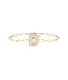 Diamond Outline Initial Bracelet - 79e | Everyday 14K Gold Jewelry