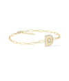 Diamond Outline Initial Bracelet - 79e | Everyday 14K Gold Jewelry