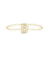 Diamond Outline Initial Bracelet - 79e | Everyday 14K Gold Jewelry