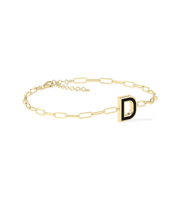 Enamel Initial Paper Clip Bracelet - 79e | Everyday 14K Gold Jewelry alternate view