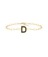 Enamel Initial Paper Clip Bracelet - 79e | Everyday 14K Gold Jewelry