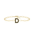 Enamel Initial Paper Clip Bracelet