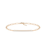 Diamond Line Paperclip Bracelet - 79e | Everyday 14K Gold Jewelry