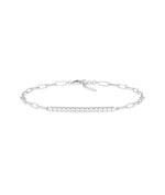Diamond Line Paperclip Bracelet - 79e | Everyday 14K Gold Jewelry
