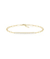 Diamond Line Paperclip Bracelet - 79e | Everyday 14K Gold Jewelry