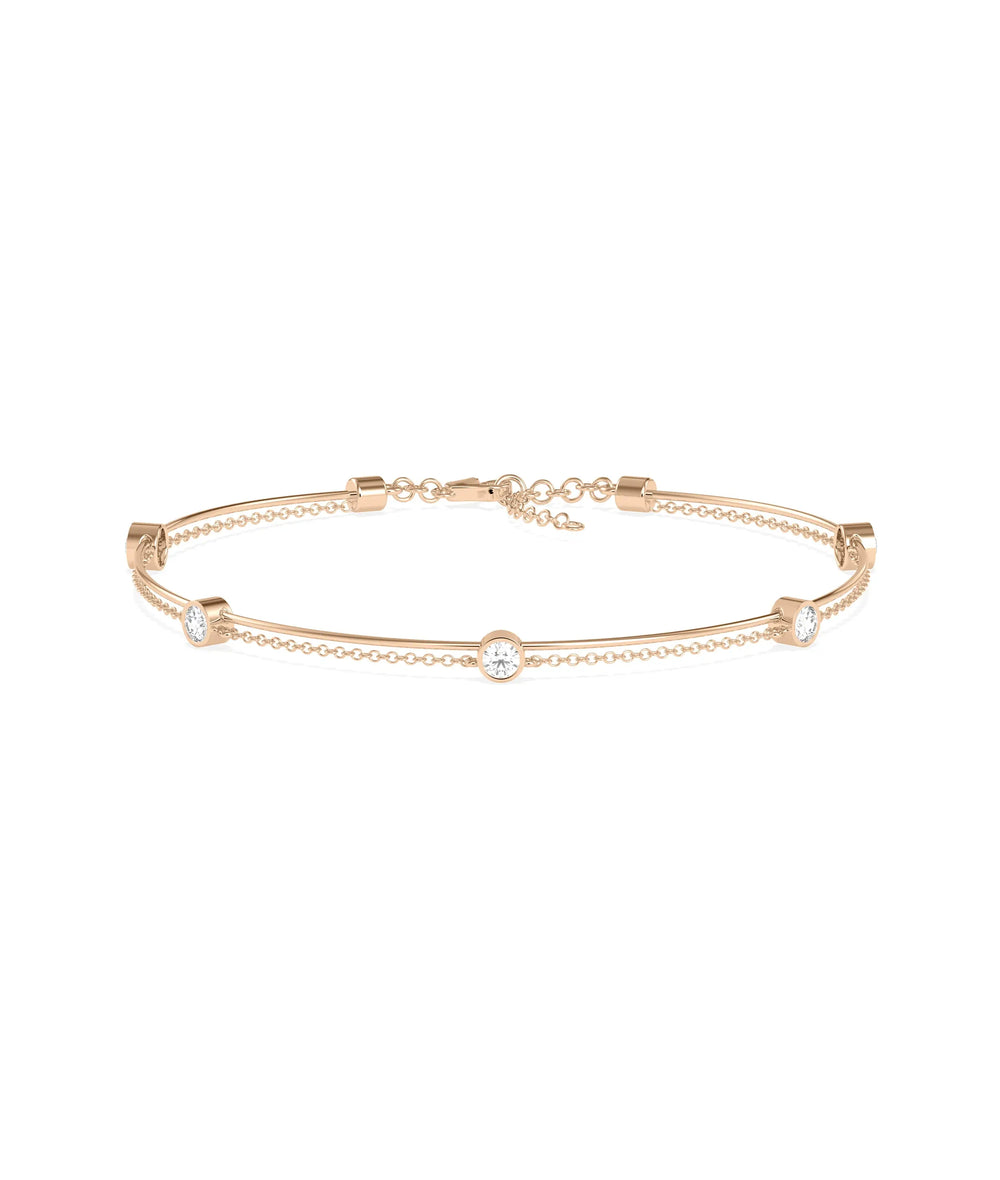 Diamond Station Bracelet - 79e | Everyday 14K Gold Jewelry
