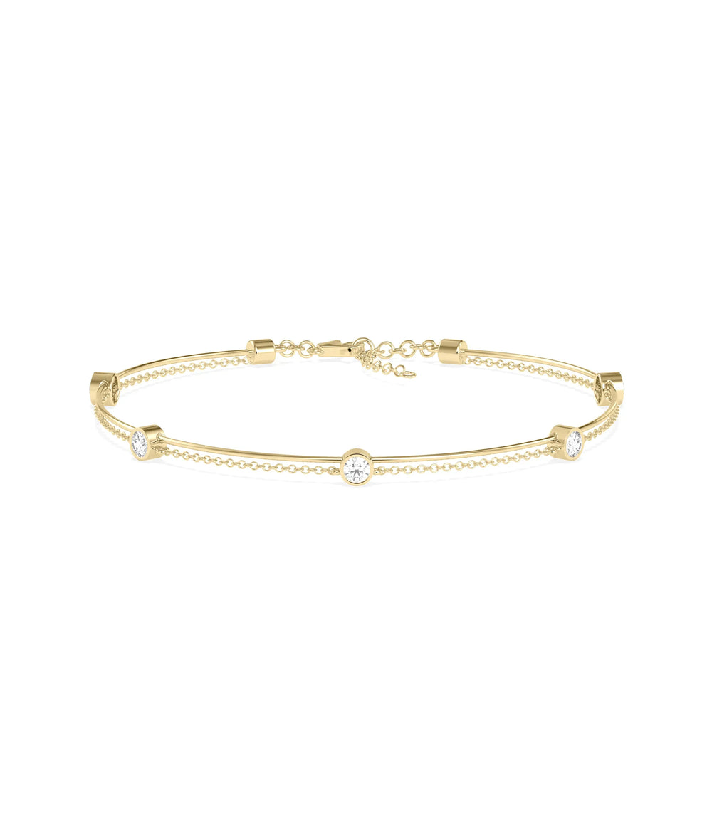 Diamond Station Bracelet - 79e | Everyday 14K Gold Jewelry