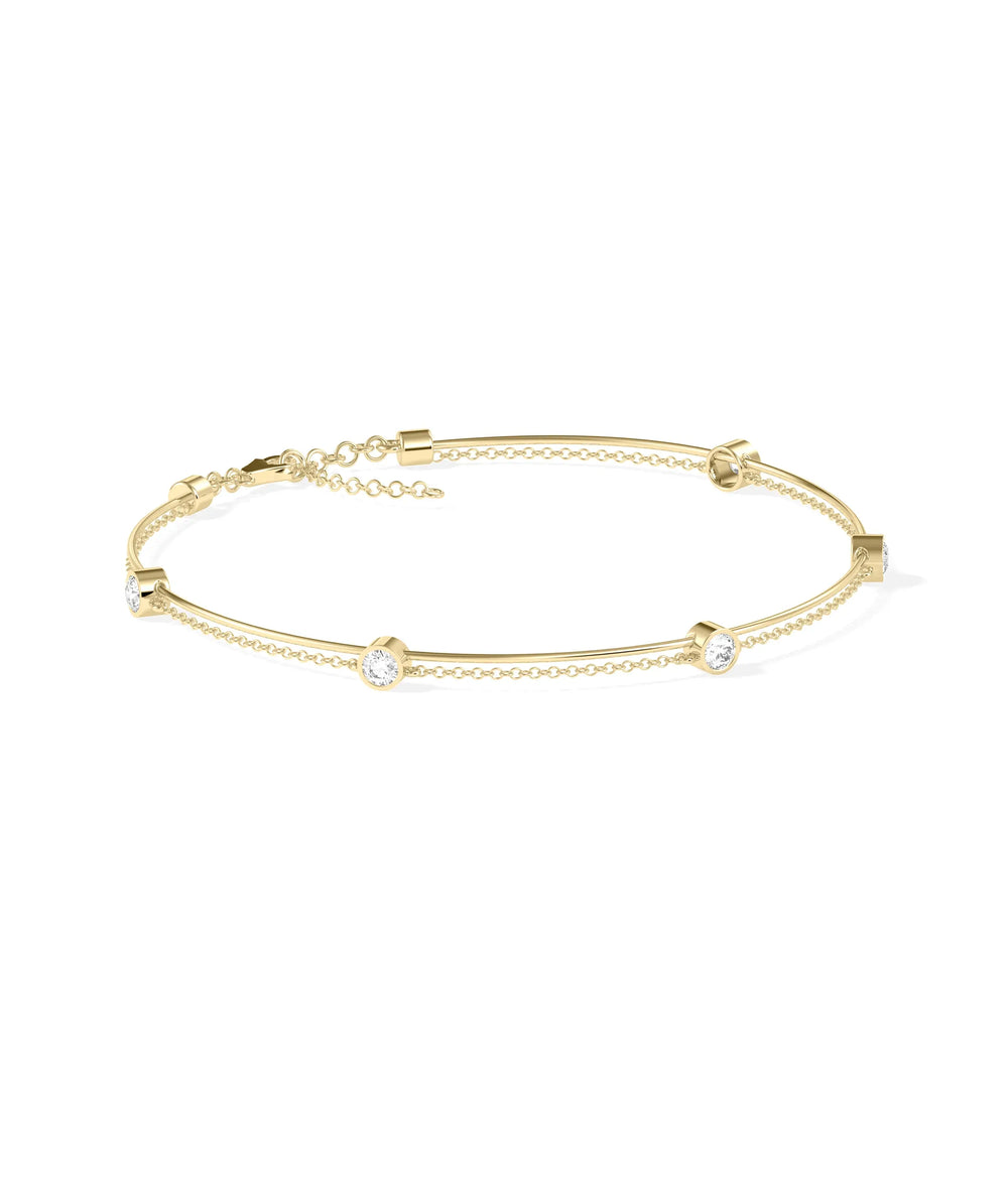 Diamond Station Bracelet - 79e | Everyday 14K Gold Jewelry