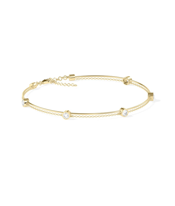 Diamond Station Bracelet - 79e | Everyday 14K Gold Jewelry alternate view