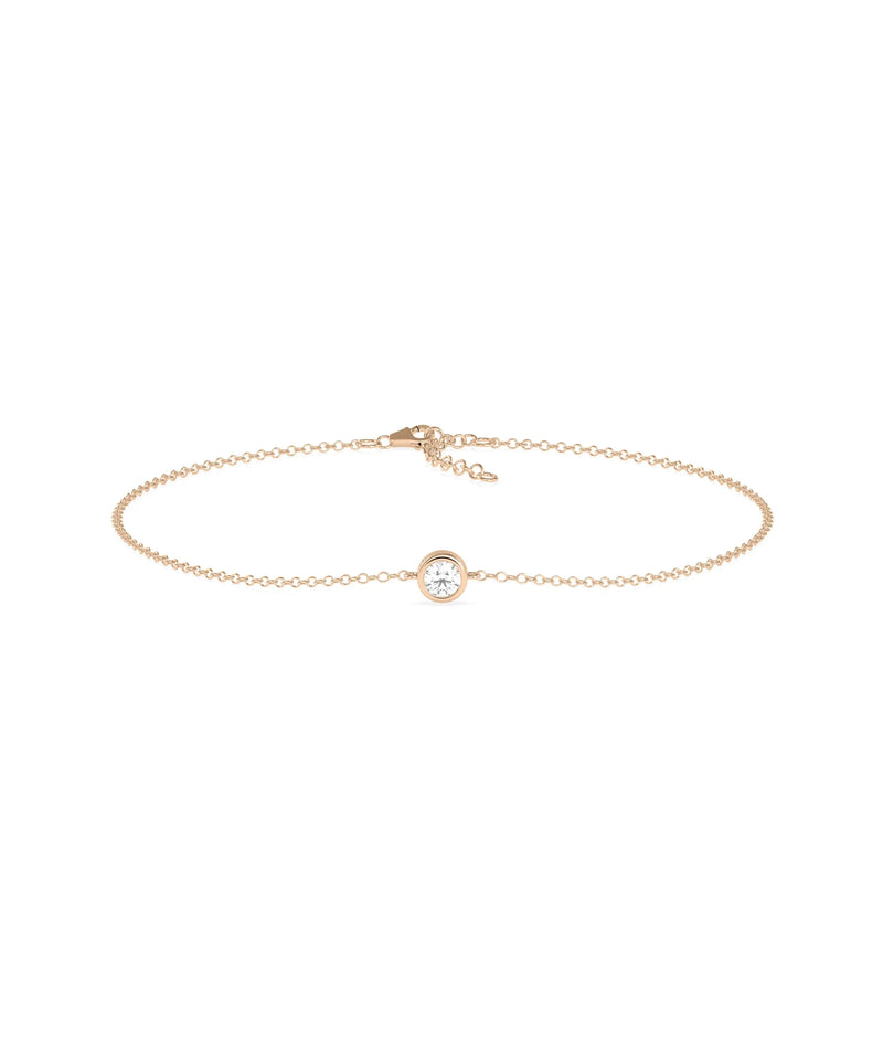 Diamond Bezel Solitiare Bracelet - 79e | Everyday 14K Gold Jewelry