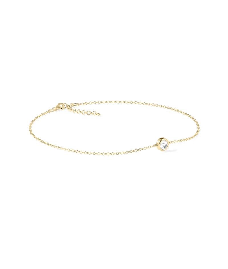 Diamond Bezel Solitiare Bracelet - 79e | Everyday 14K Gold Jewelry