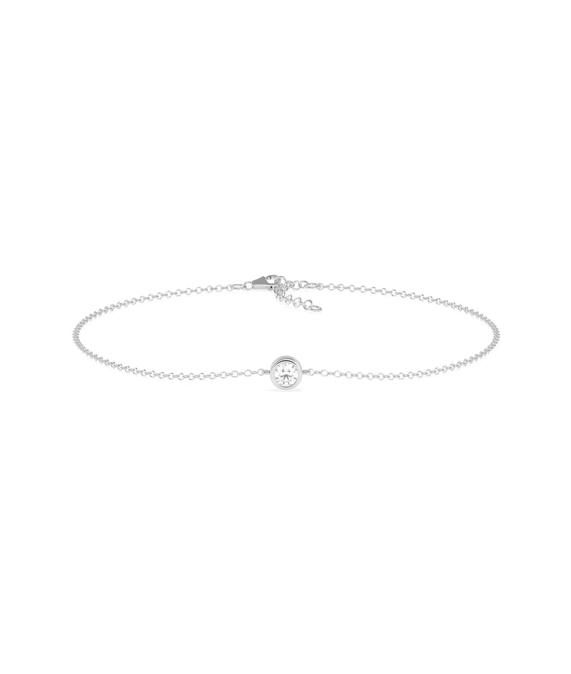 Diamond Bezel Solitiare Bracelet - 79e | Everyday 14K Gold Jewelry