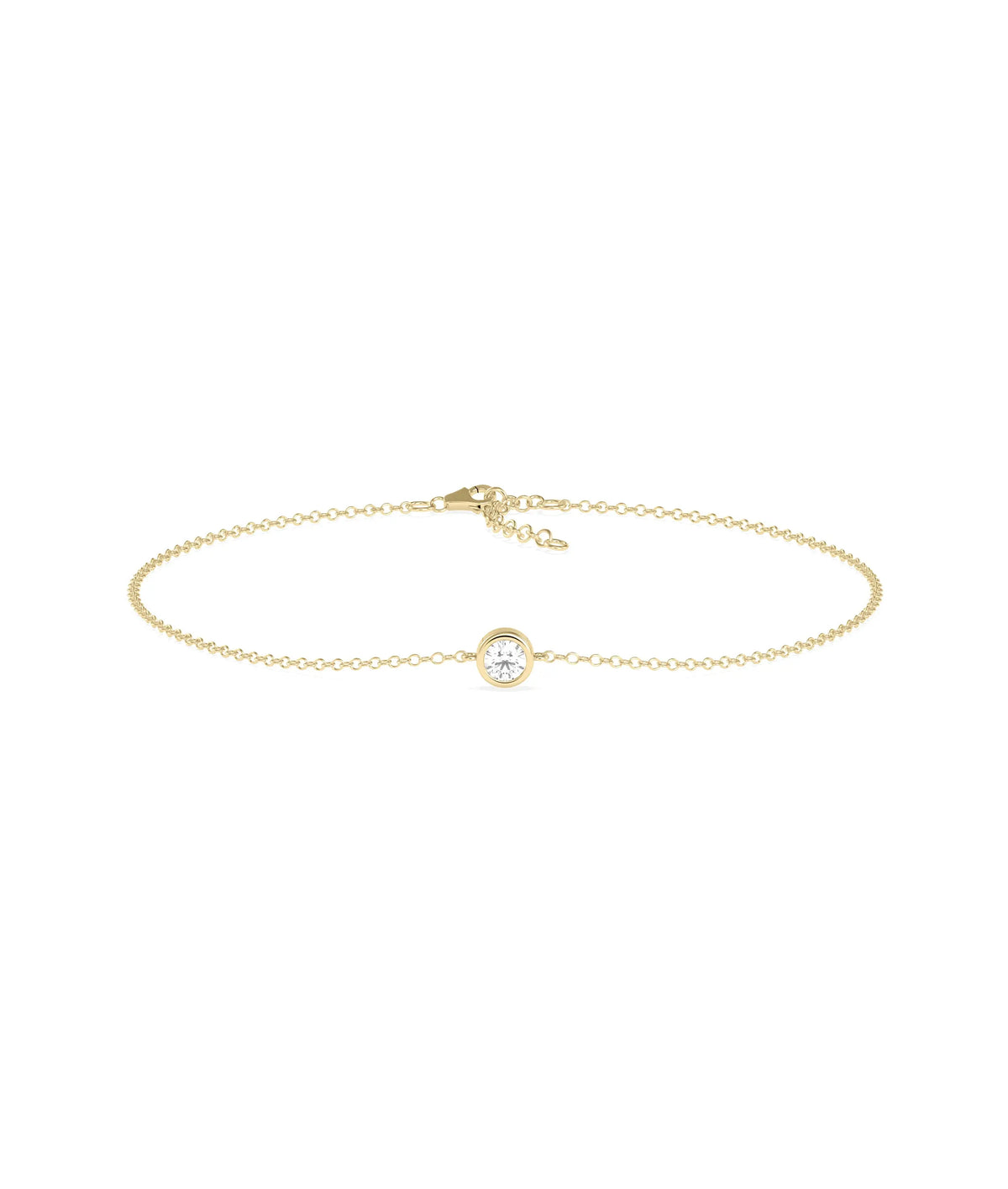 Diamond Bezel Solitiare Bracelet - 79e | Everyday 14K Gold Jewelry