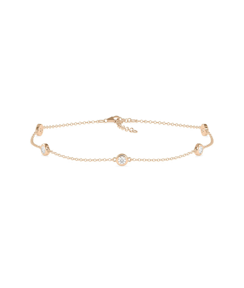 Diamond Bezel Station Bracelet - 79e | Everyday 14K Gold Jewelry