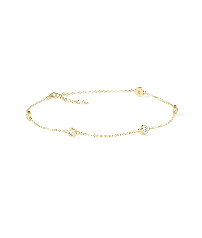 Diamond Bezel Station Bracelet - 79e | Everyday 14K Gold Jewelry