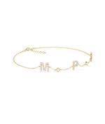 3 Diamond Initials Cable Chain Bracelet - 79e | Everyday 14K Gold Jewelry