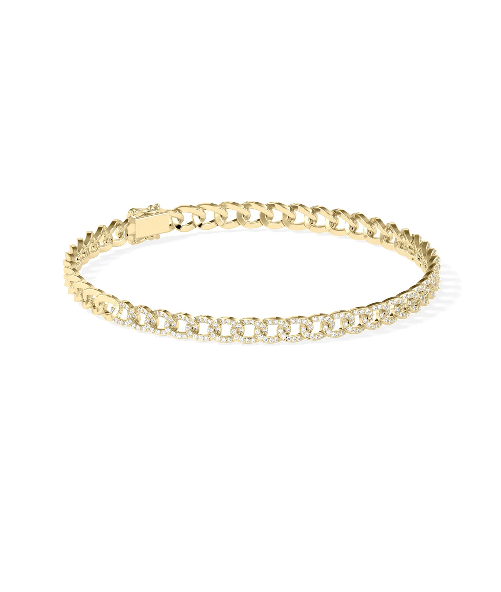Diamond Curb Link Bracelet - 79e | Everyday 14K Gold Jewelry
