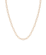 Rose gold Paper Clip Necklace featuring modern chain design with sparkling diamonds