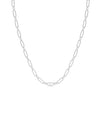 Paper Clip Necklace in white gold with diamond accents and contemporary link style
