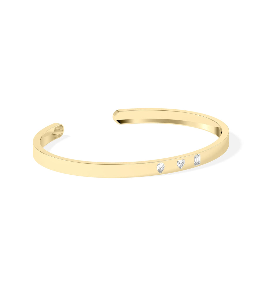 Multi Shape Diamond Cuff - 79e | Everyday 14K Gold Jewelry