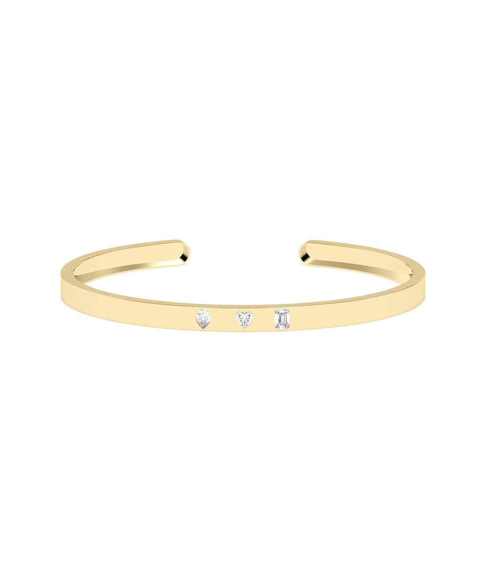 Multi Shape Diamond Cuff - 79e | Everyday 14K Gold Jewelry