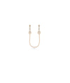 Diamond Beaded Hoop Dangle in rose gold warm sophistication
