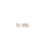 Diamond Pave Initial Stud Earrings in rose gold elegant personalization