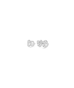 Diamond Pave Initial Stud Earrings in white gold brilliant sparkle