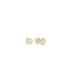 Diamond Pave Initials Stud Earrings in yellow gold personalized letters