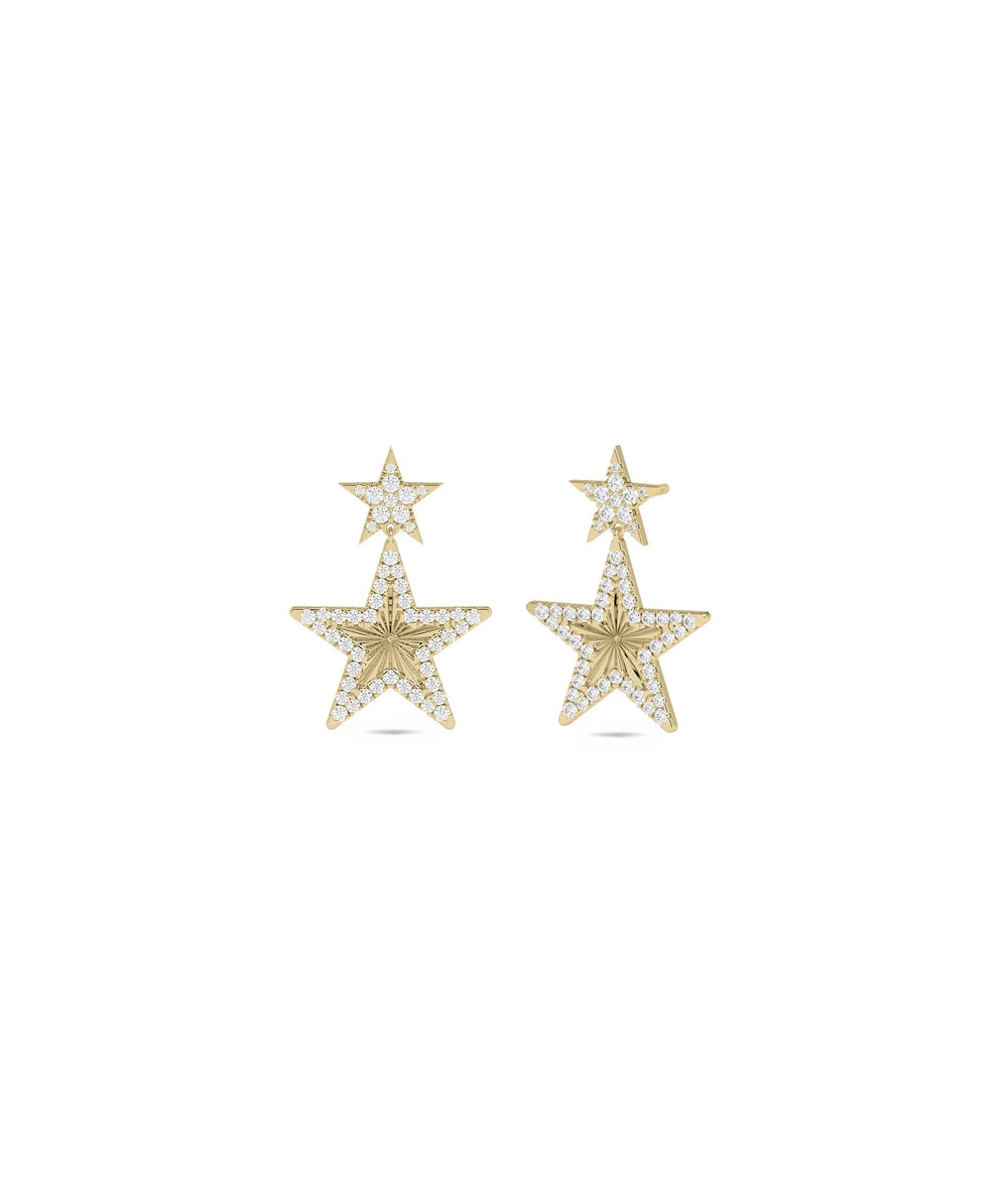 Diamond Pave Heart Shape Dangle Earring - 79e | Everyday 14K Gold Jewelry