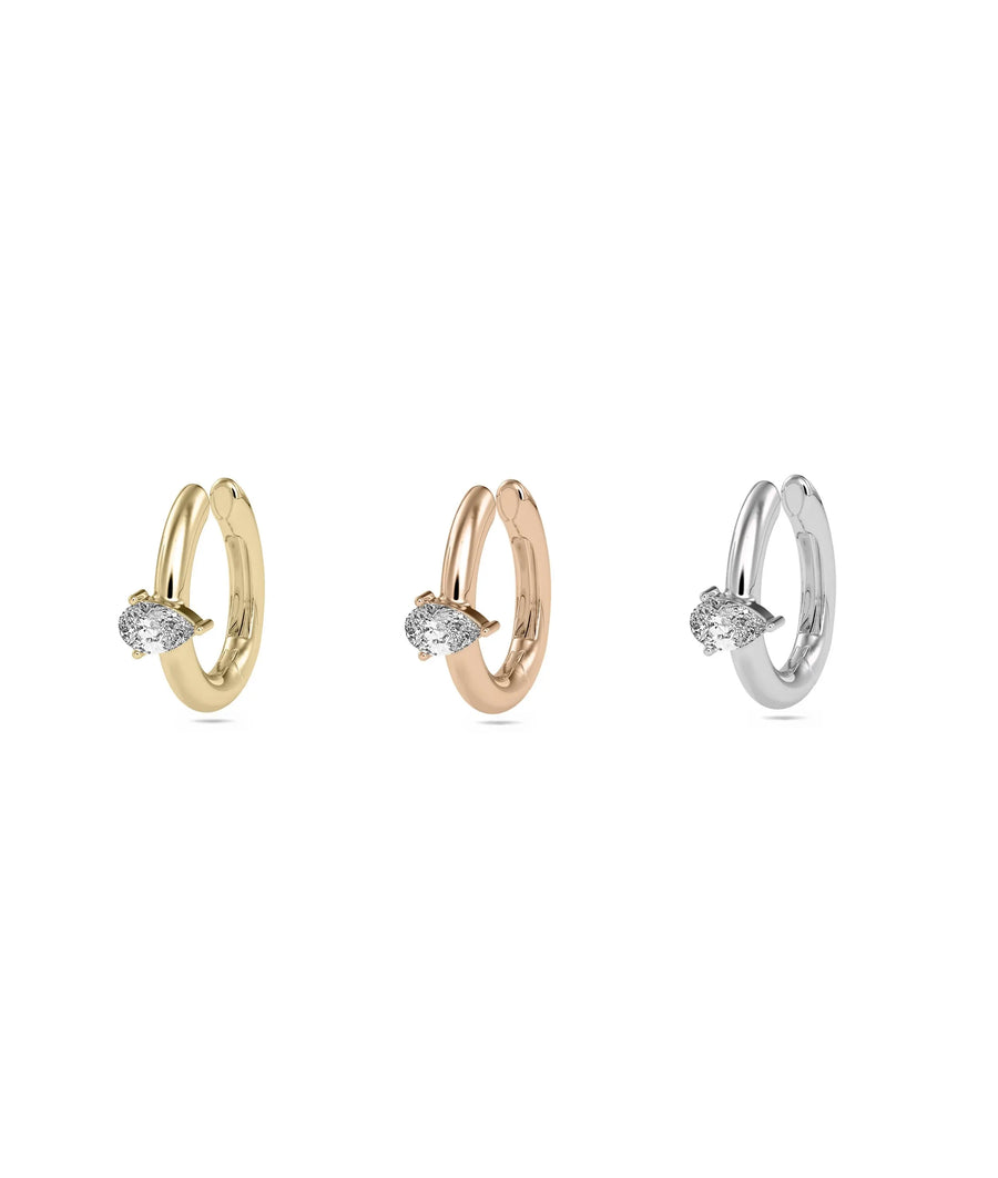 Diamond Solitaire Ear Cuff - 79e | Everyday 14K Gold Jewelry