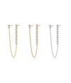 2 Piercing Baguette Cable Chain Dangle Earring - 79e | Everyday 14K Gold Jewelry