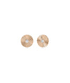 Fluted Disc Stud Earring Diamond Solitaire