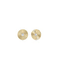 Fluted Disc Diamond Solitaire Stud Earring