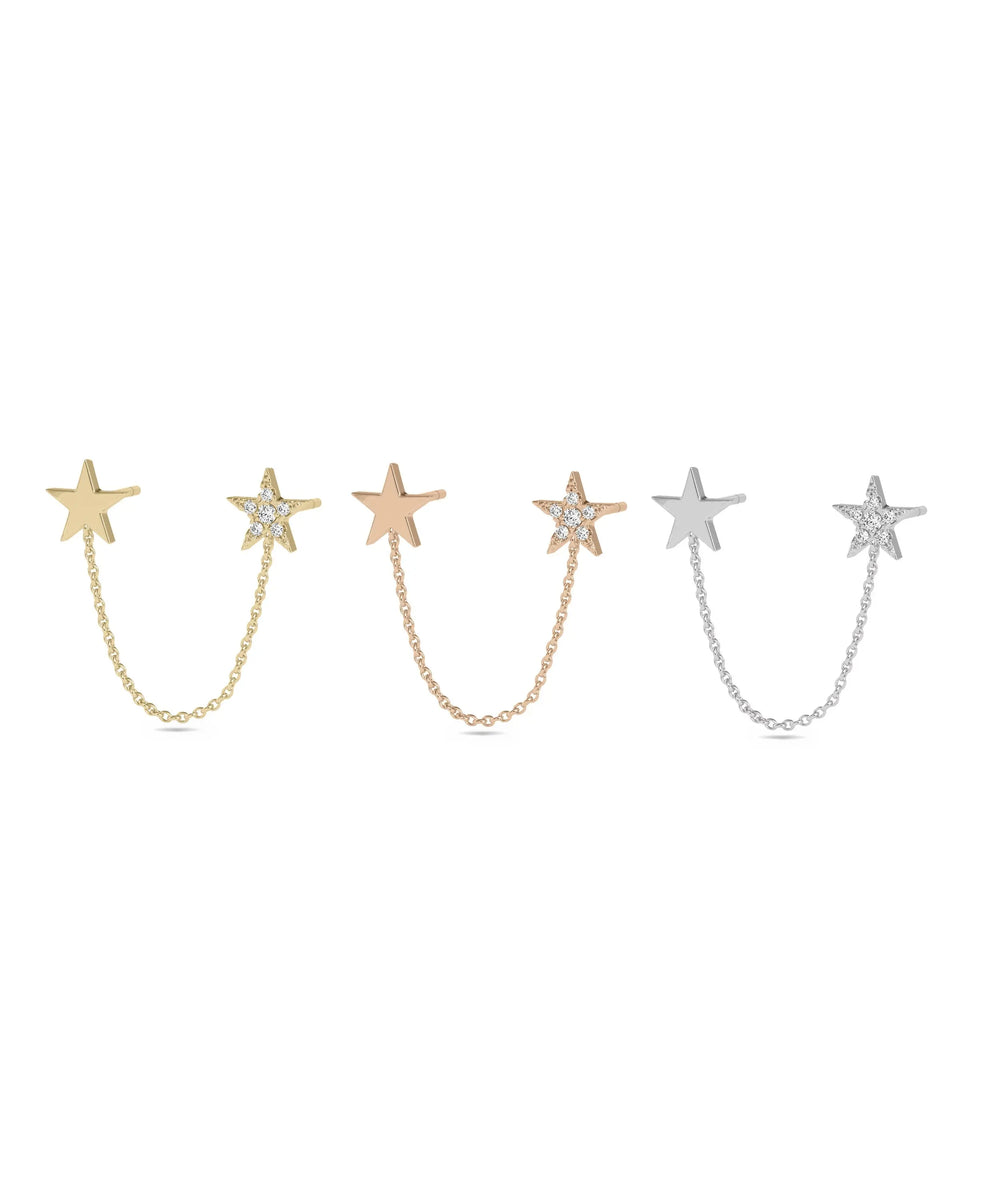 Diamond Star 2 Piercing Earring - 79e | Everyday 14K Gold Jewelry