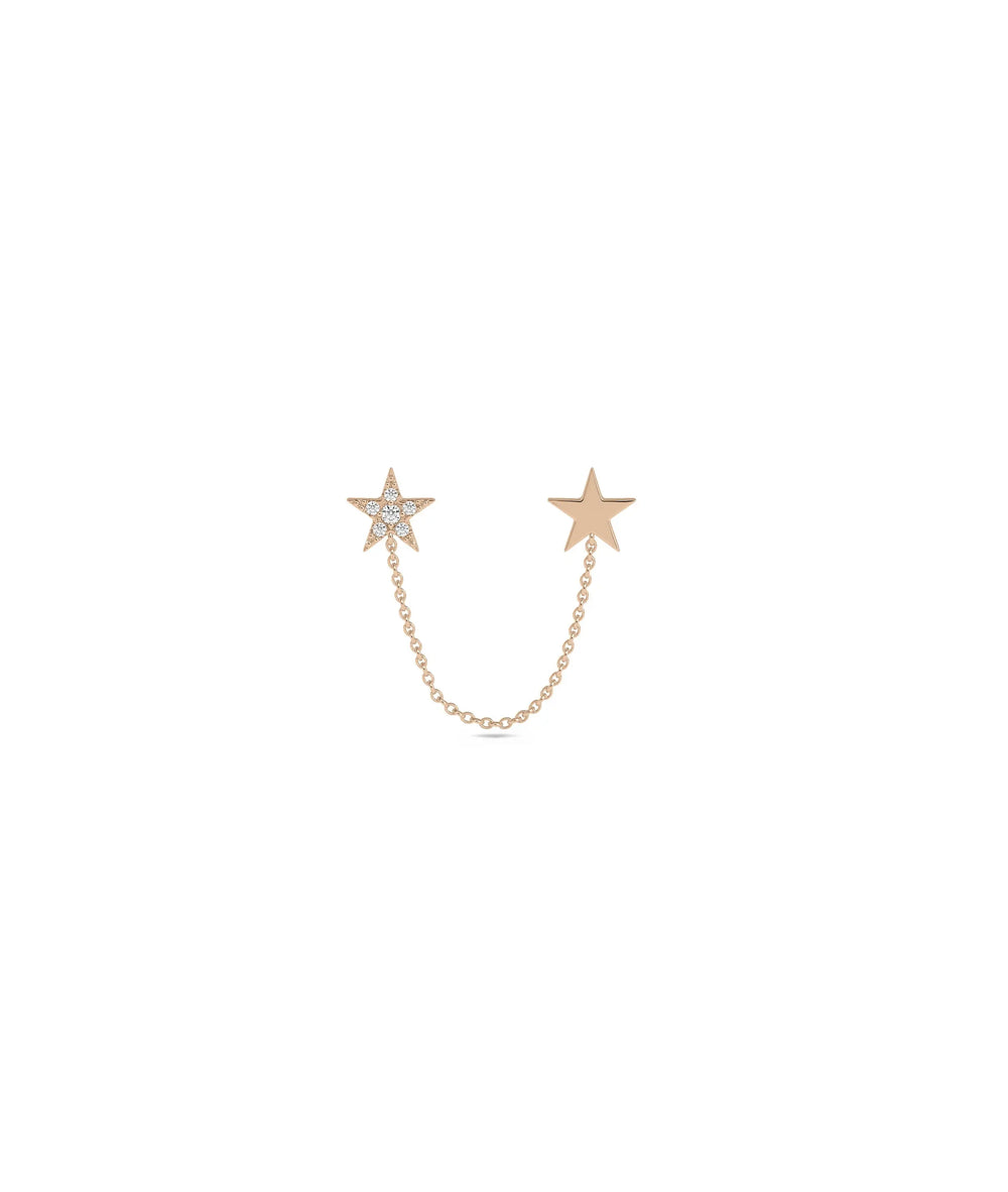 Diamond Star 2 Piercing Earring - 79e | Everyday 14K Gold Jewelry