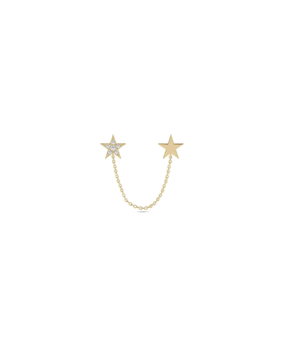 Diamond Star 2 Piercing Earring - 79e | Everyday 14K Gold Jewelry